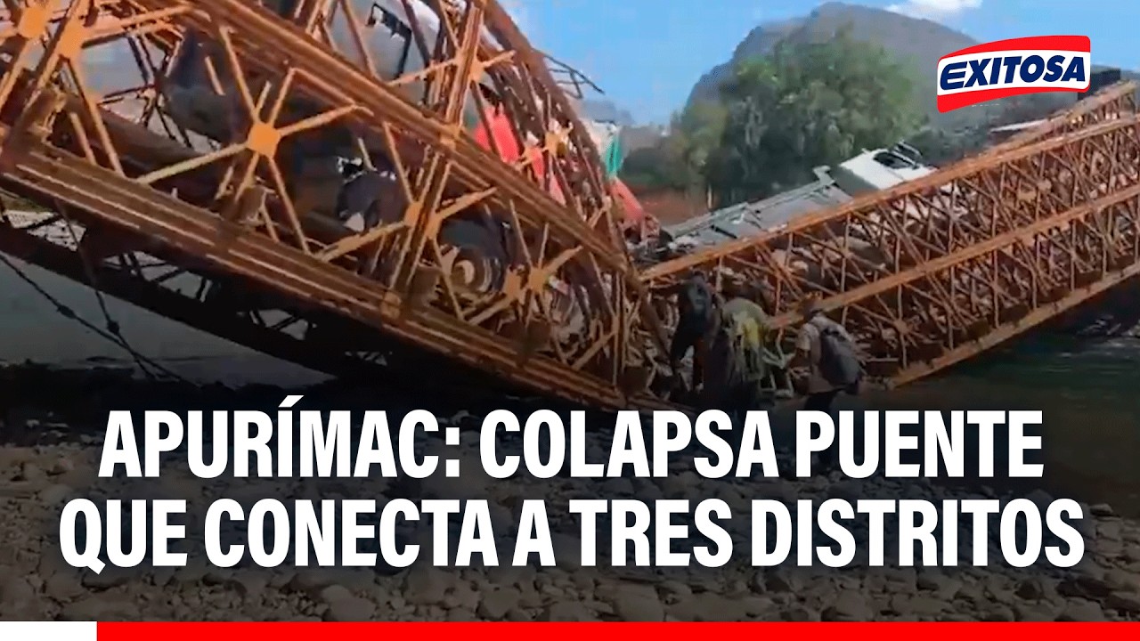 🔴🔵 Colapsa puente que conecta a tres distritos de la provincia de Aymaraes
