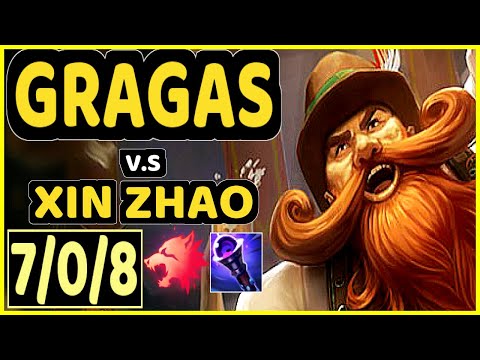INSPIRED (GRAGAS) vs XIN ZHAO - 7/0/8 KDA JUNGLE GAMEPLAY - EUW Ranked GRANDMASTER
