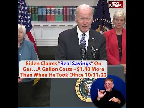 Biden claims "real savings" on gas, $1.40 more than when he took office