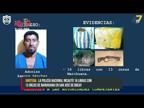 Policía Nacional incauta más de 16 libras de marihuana en San José de Bocay, Jinotega