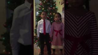 All I want for Christmas is my two front teeth (sung by twins)