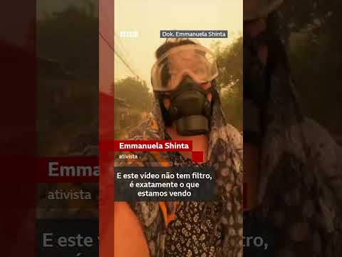 Espessa névoa alaranjada desceu sobre a cidade indonésia de Palangka Raya