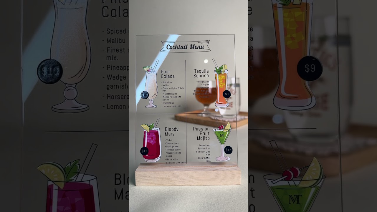 Tiny text. Big impact.Crystal-clear acrylic prints with MTuTech 9060. 🍹