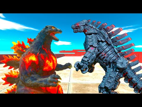 GODZILLA VS MECHAGODZILLA, WHO IS STRONGER - Animal Revolt Battle Simulator