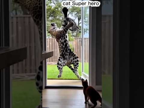 Brave Cat vs Leopard 🐆😼 | Shocking Backyard Fight | Realistic CCTV Footage #bigcatswildlife