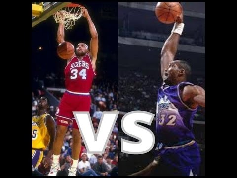 Karl Malone vs Charles Barkley Duel (PHI @ UTA; 1992.03.25) - Malone With 28, Barkley With 23