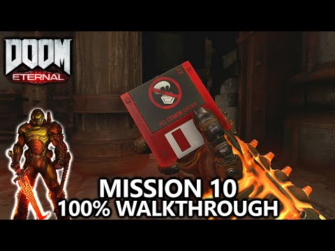 DOOM Eternal - Mission 10 - 100% Walkthrough - All Secrets, Collectibles, Upgrades & Challenges
