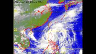 preview picture of video 'Timelapse, Typhoon Megi forming and Hitting the Philippines and Southern China'