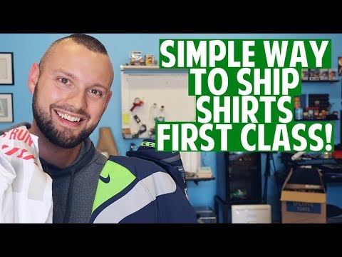 Part of a video titled eBay For Beginners | How To Ship Clothing with First Class Shipping