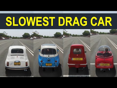 Forza Horizon 4: SLOWEST DRAG RACE EVER! l Peel P50 vs. Peel Trident vs. BMW Isetta vs. Abarth 595