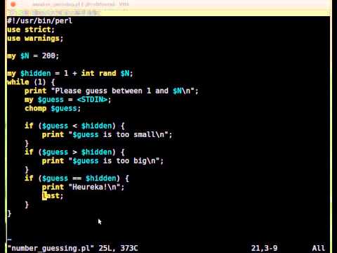 Beginner Perl Maven tutorial: 4.28 - Solution: number guessing game exit