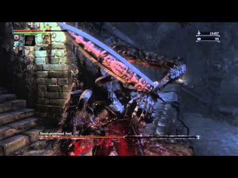 Bloodborne - PS4 Gameplay - Central Pthumeru Root Chalice Dungeon - Layer 1 - Beast-possessed Soul