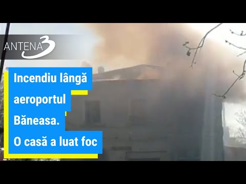 Incendiu lângă aeroportul Băneasa. O casă a luat foc