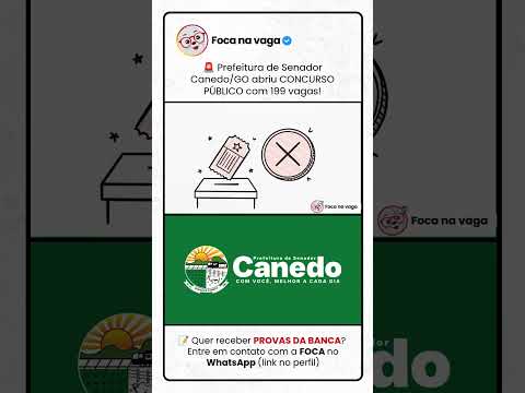 PREFEITURA DE SENADOR CANEDO/GO: EDITAL PUBLICADO!  #concursopúblico