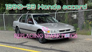 90-93 Honda accord 2.2 spark plug replacement.
