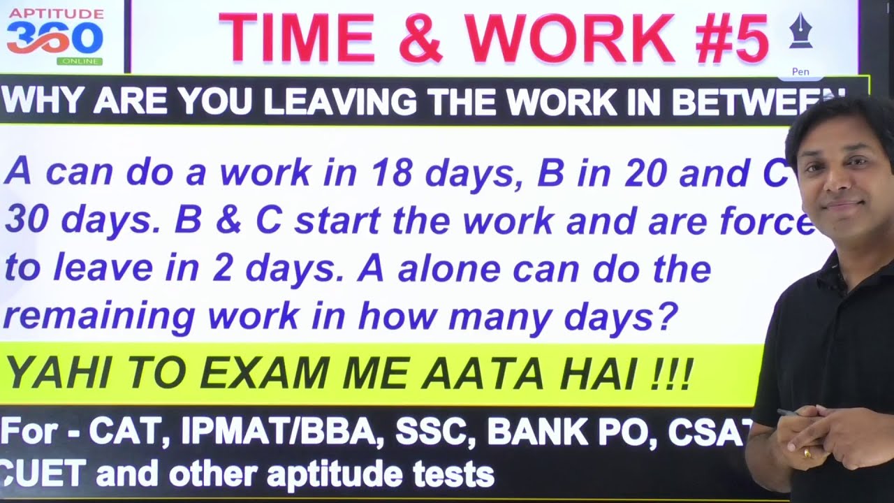 Time & Work || A,B and C start the work but one of them leaving in between - SOLVE IN 30 Sec !!