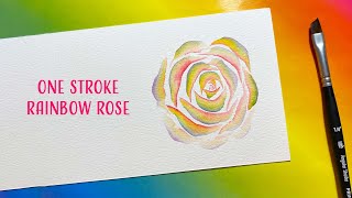The Easiest Way to Paint a Watercolour Rainbow Rose 🌈