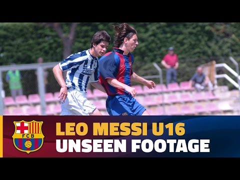Never-before-seen video of Messi with FC Barcelona's U-16 team