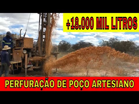 Perfuração de poço artesiano com mais de 18.000 mil litros por hora