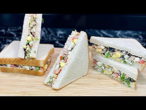 LA RECETTE DES SANDWICH EXPRESS THON OEUF CRUDITÉS 🥪 Un délice