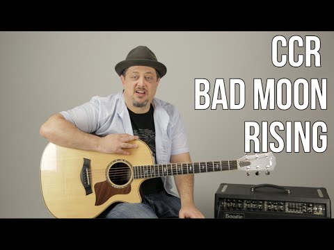 CCR Bad Moon Rising Acoustic Guitar Lesson + Tutorial