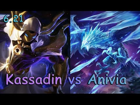 League of Legends: Kassadin vs Anivia [Ranked Gameplay] Gold Perfect KDA (Patch 6.21)