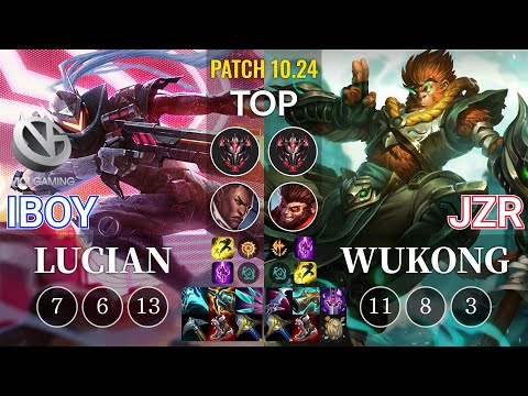 VG iBoy Lucian vs Jzr Wukong Top - KR Patch 10.24
