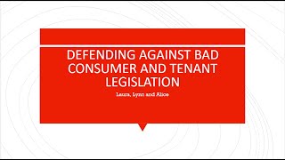 Avoiding Bad Law - Advocating on behalf of Consumers and Tenants Before the Florida Legislature