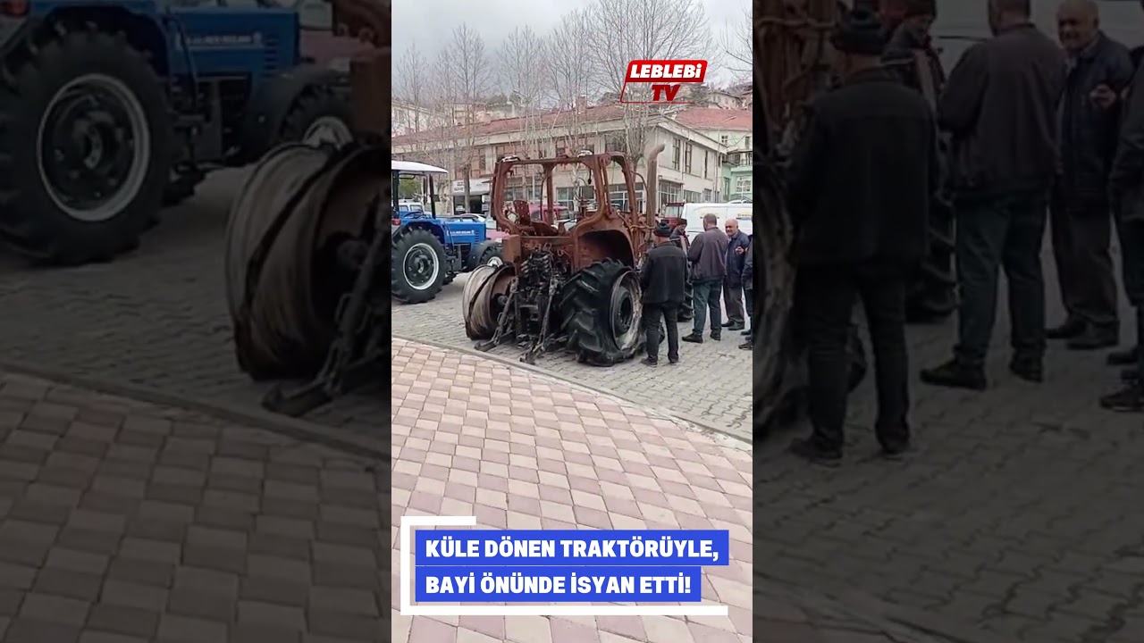 Küle Dönen Traktörüyle, Bayi Önünde İsyan Etti!