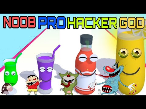 NOOB vs PRO vs HACKER vs GOD In Juice Run Android Ios | Oggy Jack Shinchan Bob | Rudra Cartoon