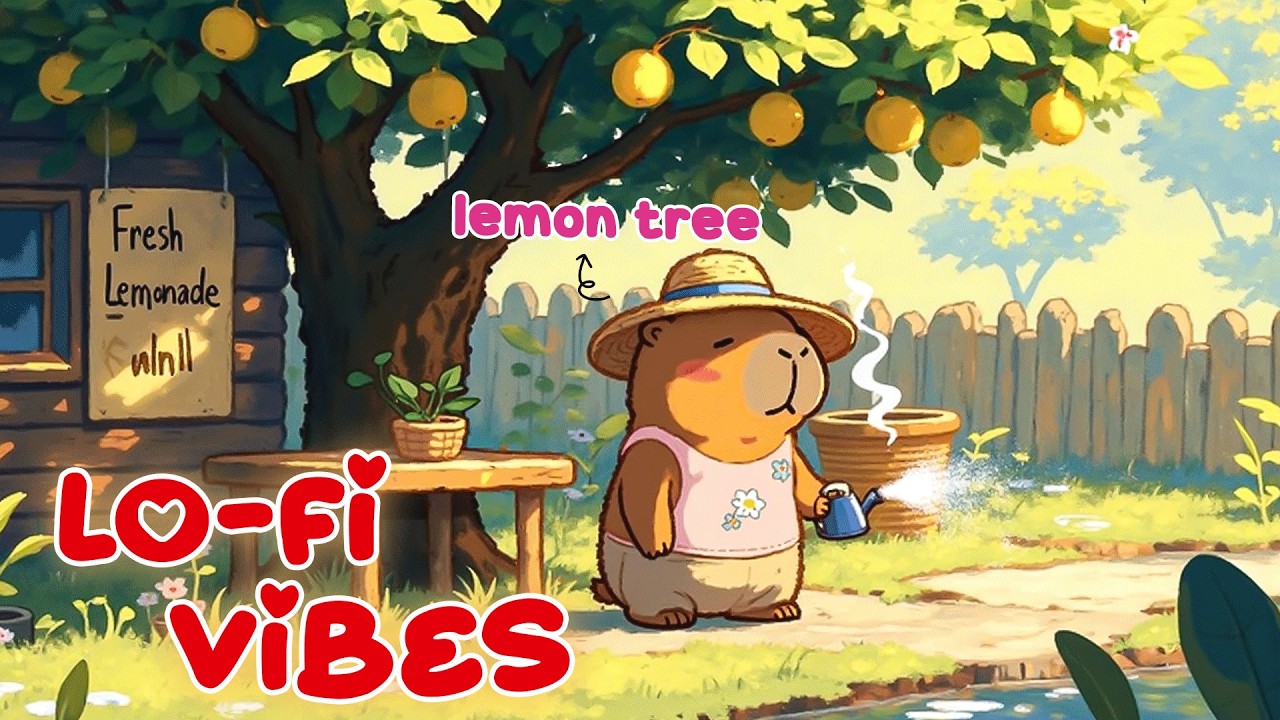 Little Capybara Lost in a Lemon Garden 🍋🌼 | Chill Lofi Beats to Calm Your Thoughts