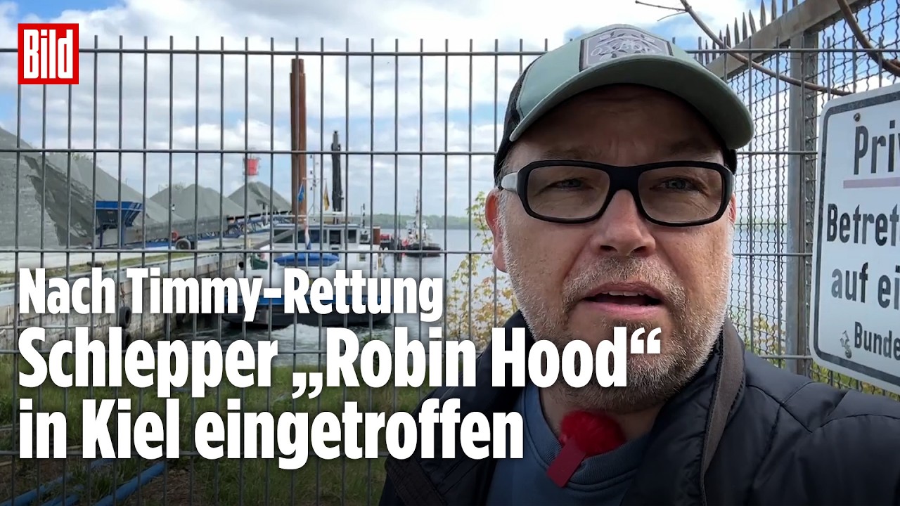 Nach Rettung von Wal Timmy: Schlepper „Robin Hood“ mit Barge in Kiel eingetroffen