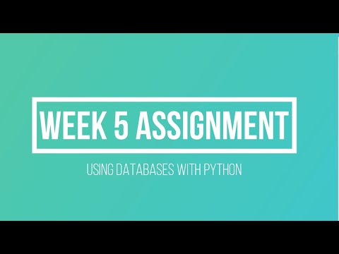 Python For Every Body Using Databases With Python Week 5 Assignment Py4e Coursera