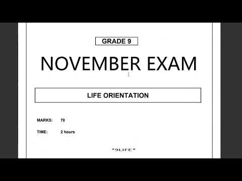 LO GRADE 9 2025 MEMO LIFE ORIENTATION GRADE 9 TERM 4 EXAM LO NOVEMBER EXAM MEMO THUNDEREDUC