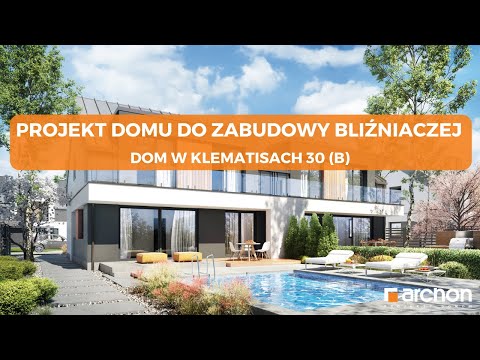 Dom w klematisach 30 (B) – Dom bliźniaczy z poddaszem użytkowym I ARCHON+ Projekty Domów