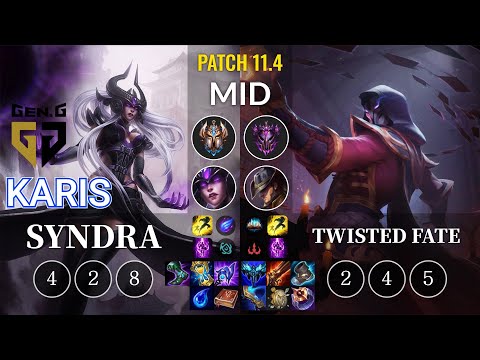 GEN Karis Syndra vs Twisted Fate Mid - KR Patch 11.4