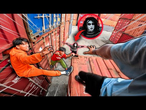 PARKOUR POV IN THE CONTAINER WAREHOUSE ESCAPING FROM ANGRY SERBIAN DANCING LADY KILLER ( COMEDY )