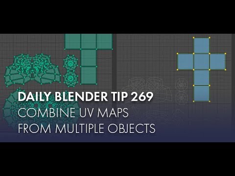Daily Blender Tip 269 - Combine UV maps from multiple objects (Blender 2.7 & 2.8)