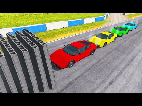 Cars and Trucks vs Wall - BeamNG Drive Total Destruction