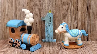 Cute Rocking Horse, Train, Number 1, First Birthday Cake Topper Ideas