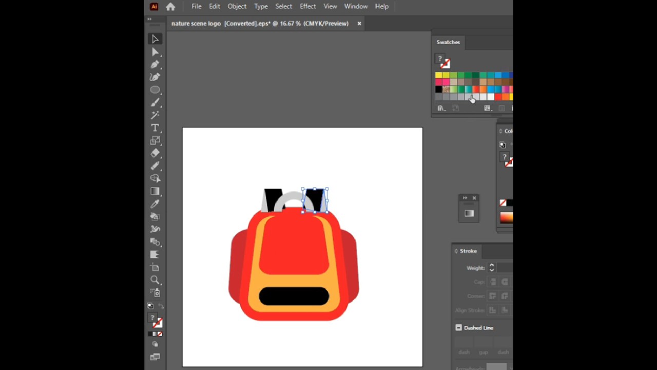 School bag vector design # shorts # Illustrator tutorial