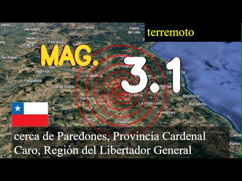 😱🚨  Terremoto cerca de Paredones, Provincia de Cardenal Caro, Región del Libertador General Bernardo