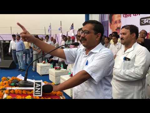 Delhi CM Arvind Kejriwal at the inauguration of water Pipe Line in Bawana