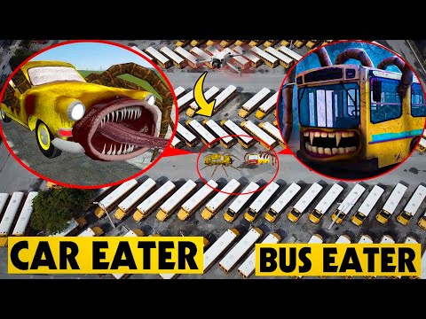 DRONE CATCHES CAR EATER VS BUS EATER BATTLE IN REAL LIFE | SCP 2086 MAN EATING BUS CAR EATER