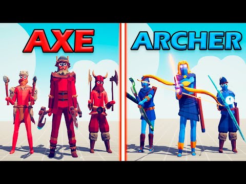 AXE UNITS TEAM vs ARCHER UNITS TEAM - Totally Accurate Battle Simulator | TABS