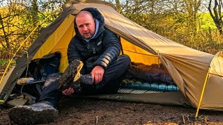 Winter camping in a muddy woodland - oex phoxx ll ultra.