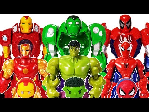 Avengers, Defeat Romeo With Mech Armors~! Hulk, Spider man, Iron man