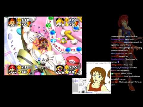 Mario Party Plays as MK404 Draws | Peach's Birthday Cake