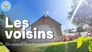Nettoyage de plusieurs maisons d'un quartier par drone
