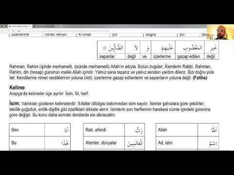 1. Ders - Online Kur'an Arapçası